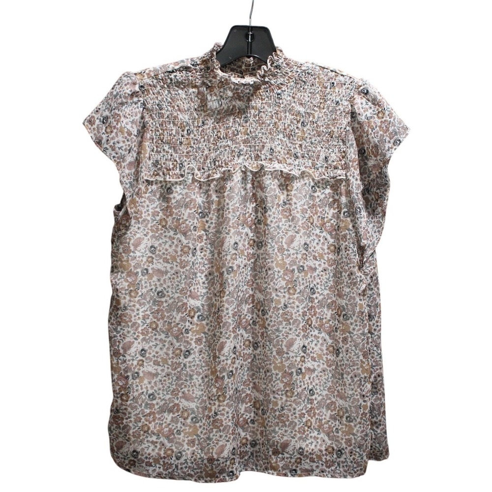Haver London Floral Smocked Blouse Medium